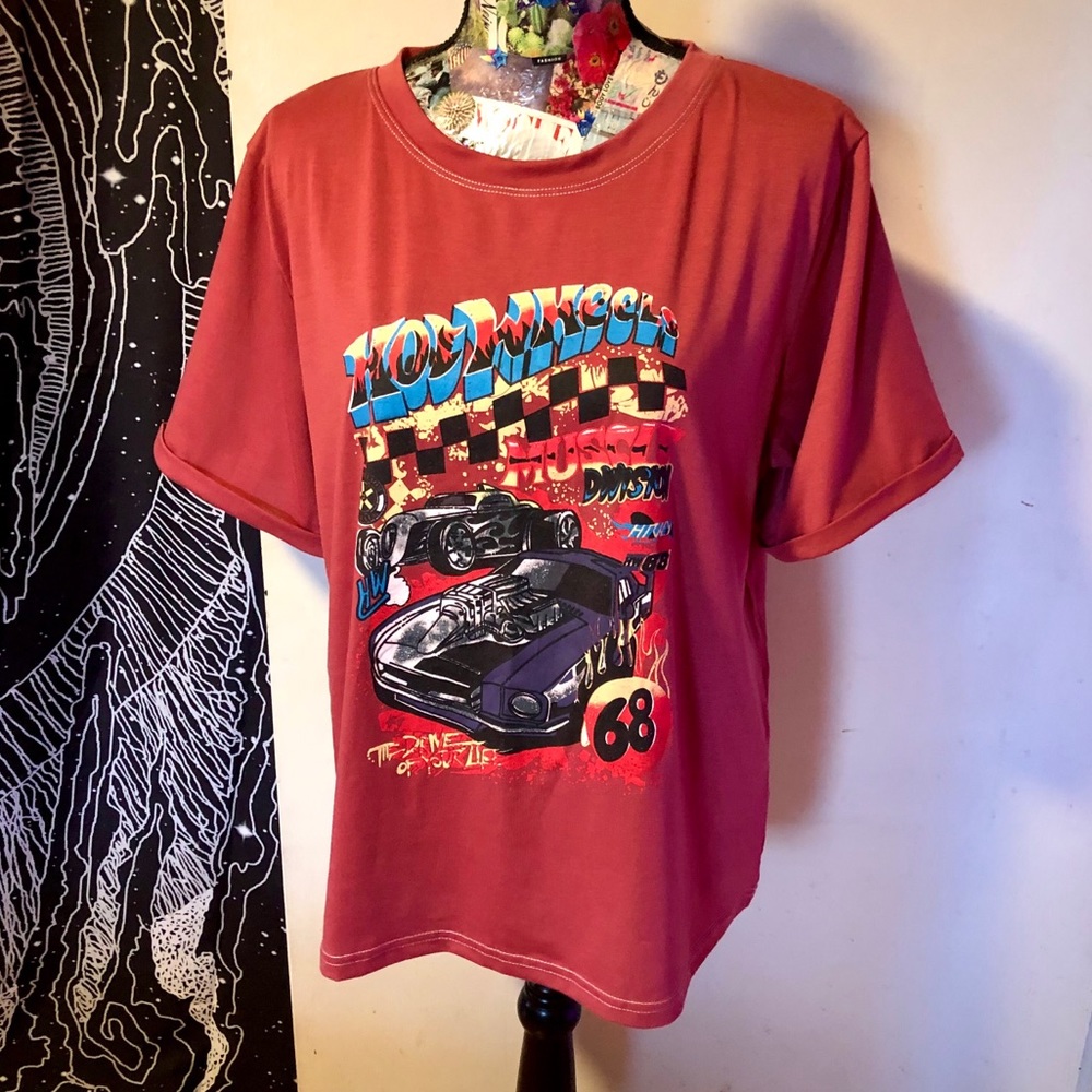 Scoop Neck Hot Wheels Fashion T-Shirt